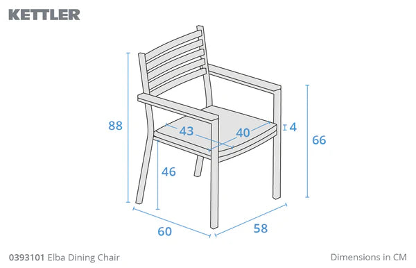 Elba 6 Seater Aluminium & Teak Outdoor Dining Set