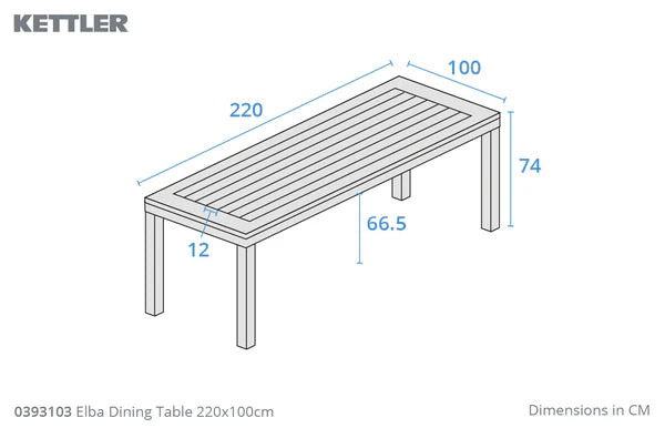 Elba 6 Seater Aluminium & Teak Outdoor Dining Set