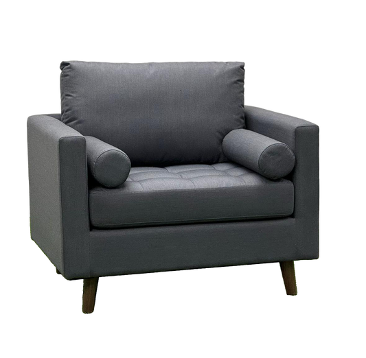 STANBERRY Armchair with 2 Bolster Cushions in Grey
