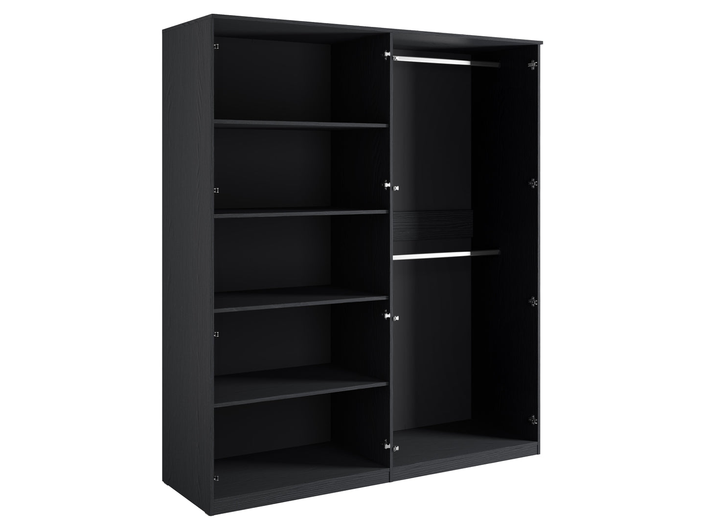 MOND 180cm Large Combo Wardrobe – Black Graphite 4 Door