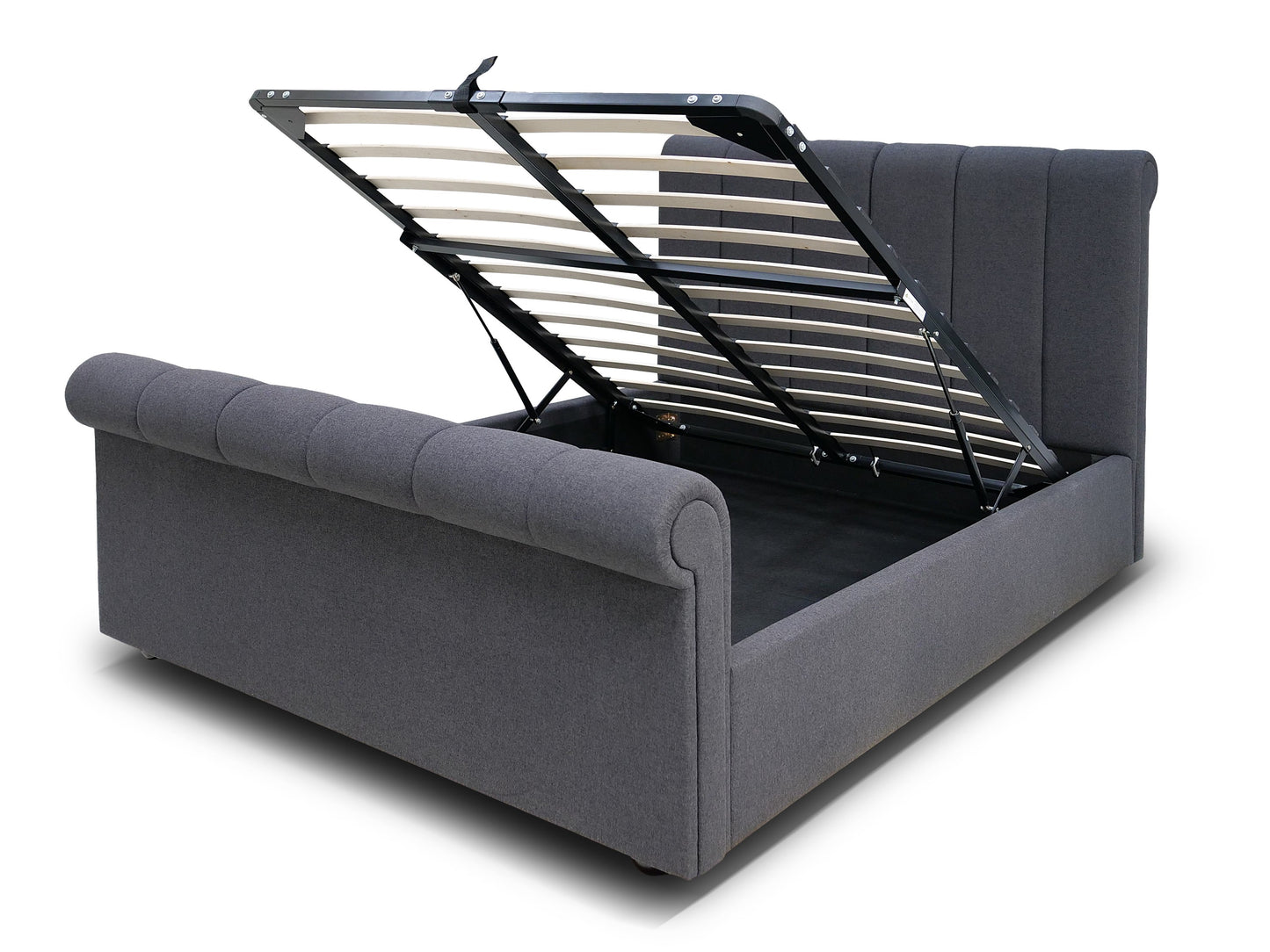 CONAUGHT Ottoman Bed – Double (Dark Grey Fabric) | Direct Home Delivery