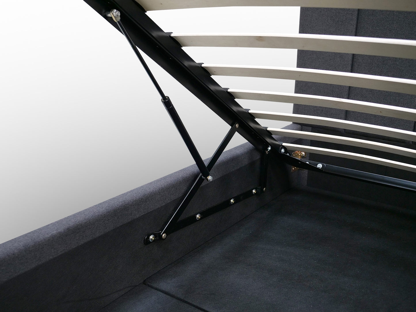 CONAUGHT Ottoman Bed – Double (Dark Grey Fabric) | Direct Home Delivery