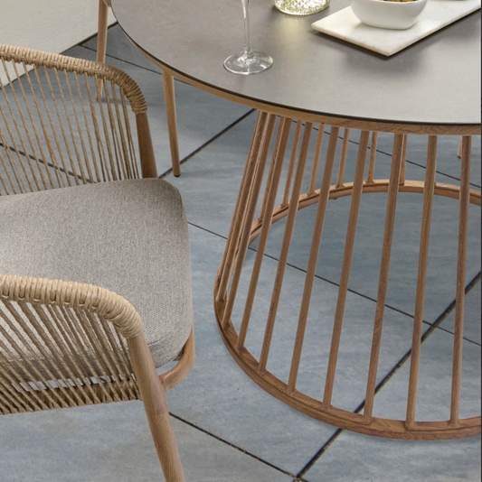 MESSINA 4-Seat Aluminium Outdoor Dining Set with Ceramic Glass Table & Cushions