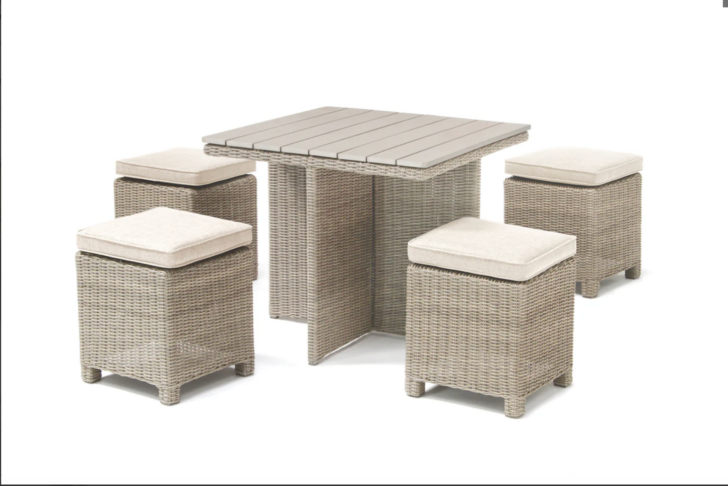 PALMA 4 Seat Outdoor Wicker Cube Dining Set
