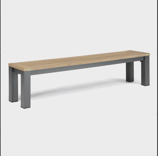 ELBA 6 Seater Aluminium & Teak Outdoor Dining Set