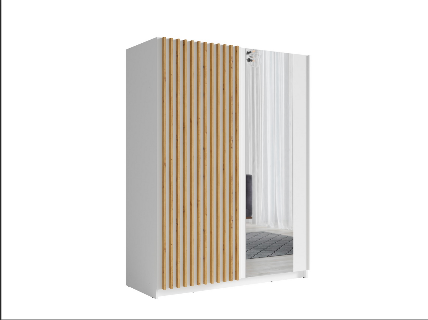 DALIA 150cm Sliding Wardrobe (White & Artisan Oak)