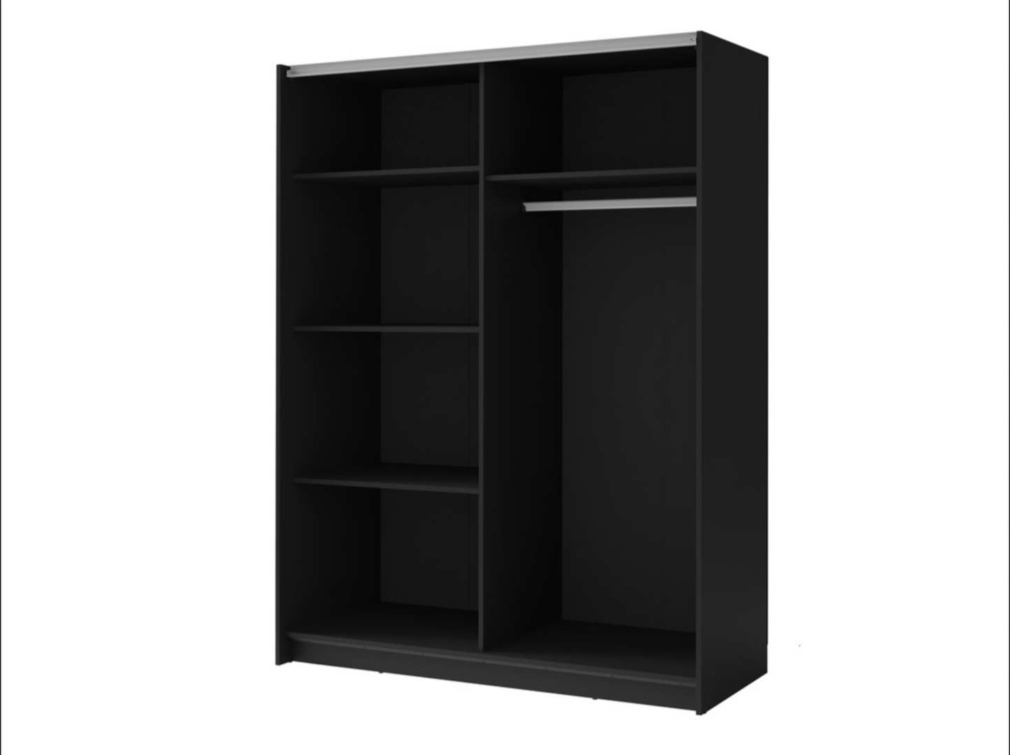 DALIA 150cm Sliding Wardrobe| Black Laminate & Artisan Oak