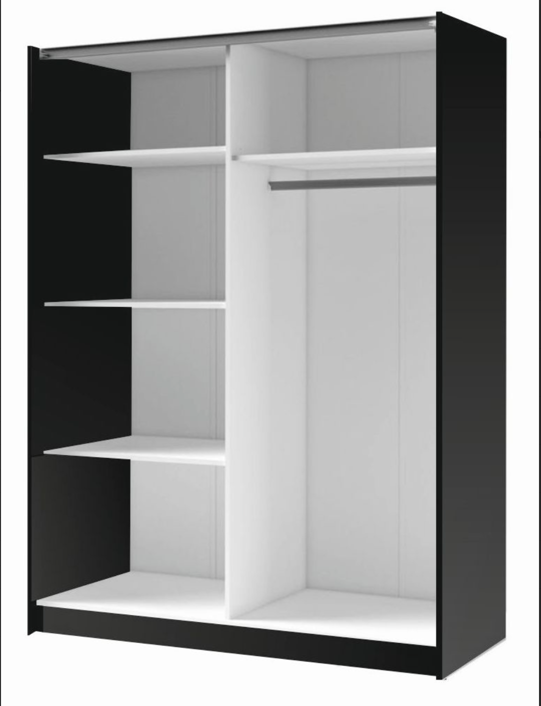 DALIA 200cm Sliding Wardrobe (Black & Artisan Oak)