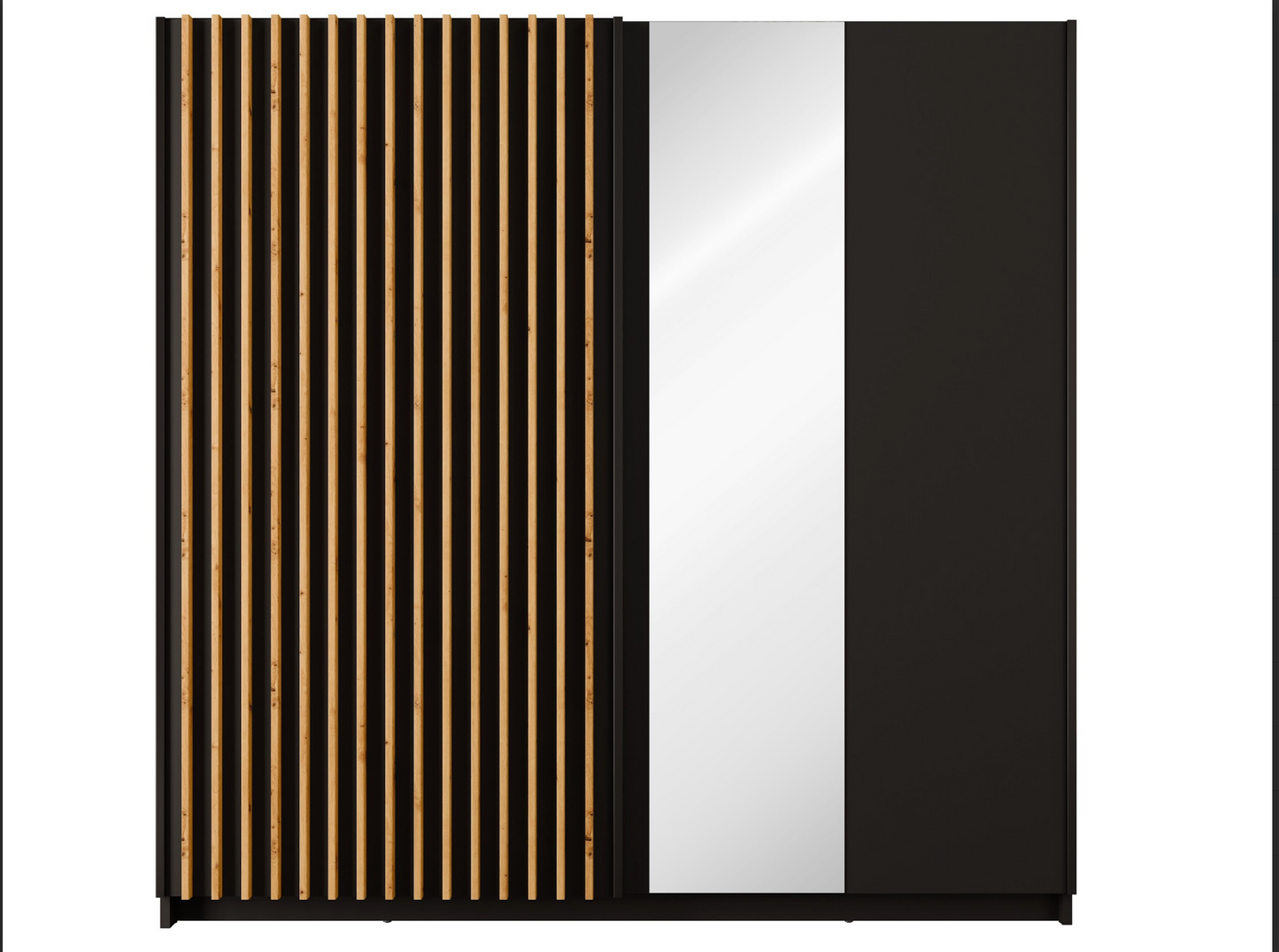 DALIA 200cm Sliding Wardrobe (Black & Artisan Oak)