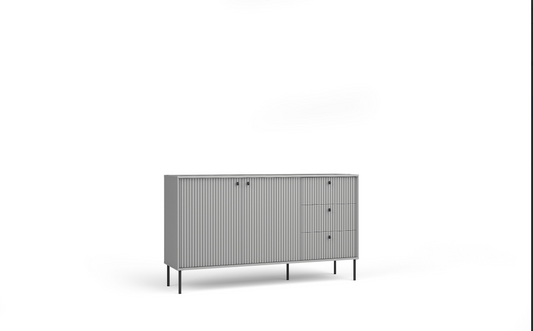 IRIS KOMODA Chest of Drawers – Grey 2 Door 3 Drawer Storage Unit