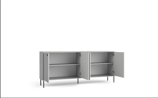 IRIS KOMODA – Grey 4 Door Komoda Cabinet with Storage