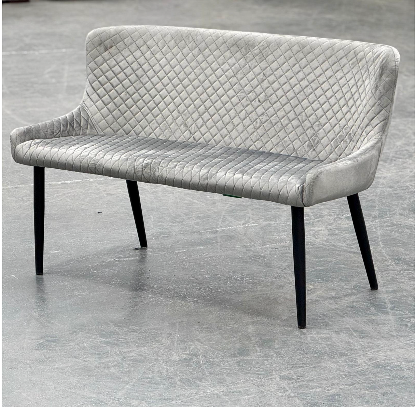Monty Light Grey Bench with Back