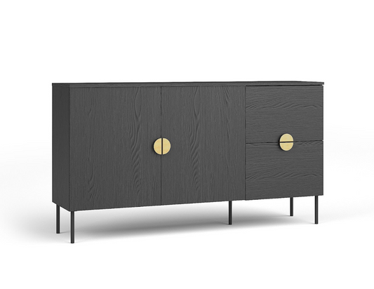 MOND 4 Drawer Sideboard | Black Graphite 2 Door 2 Drawer