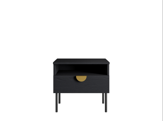 MOND Bedside Table | Set of 2 Black Graphite Bedside Cabinets