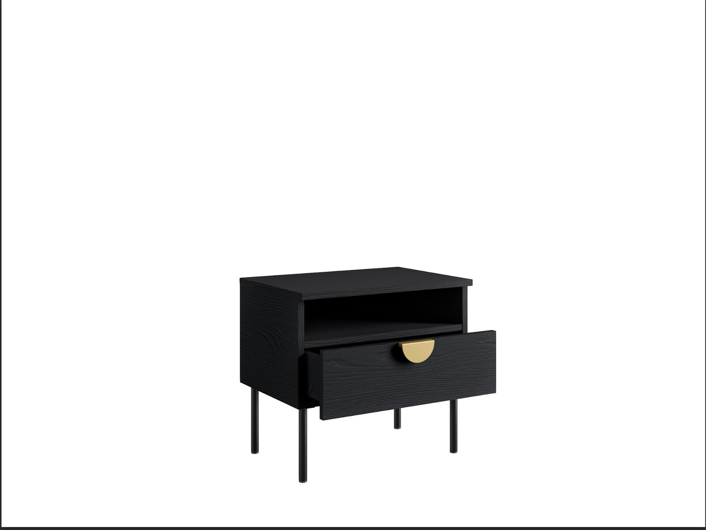 MOND Bedside Table | Set of 2 Black Graphite Bedside Cabinets
