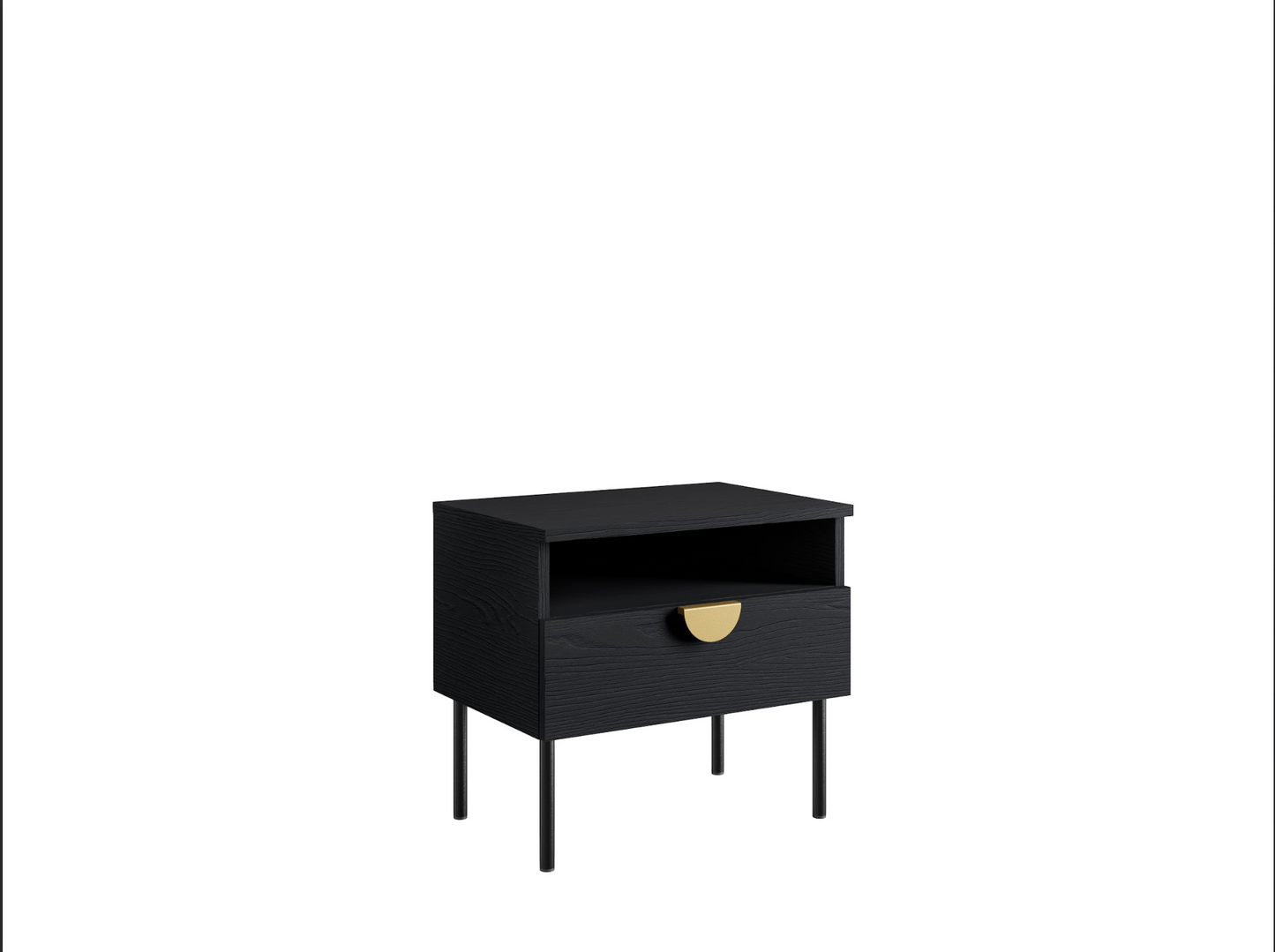MOND Bedside Table | Set of 2 Black Graphite Bedside Cabinets