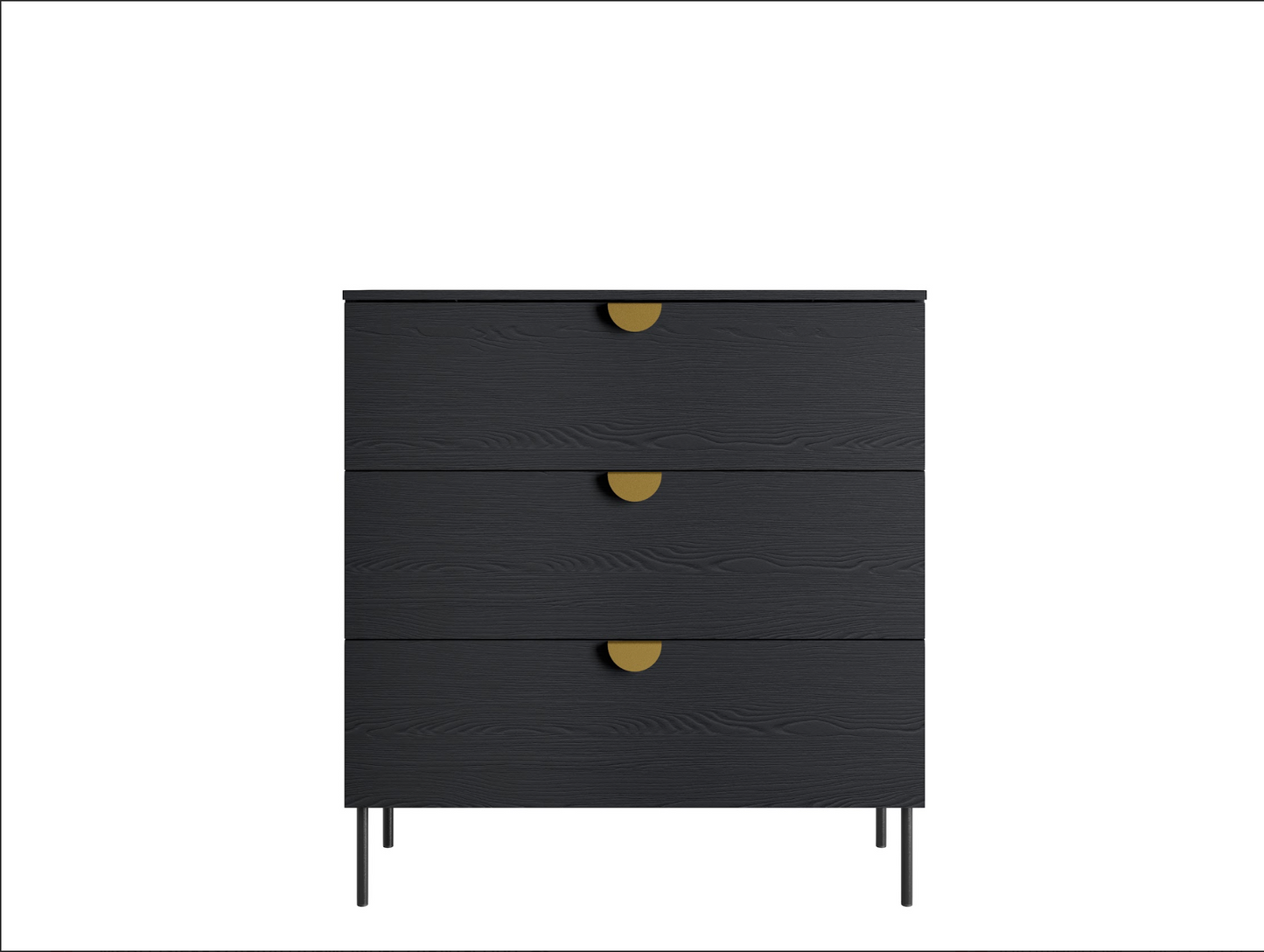 MOND 3 Drawer Chest | Black Graphite 3 Drawer Chest