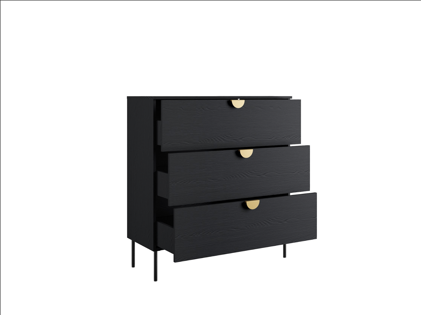MOND 3 Drawer Chest | Black Graphite 3 Drawer Chest
