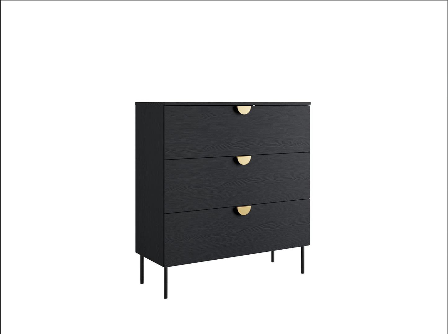 MOND 3 Drawer Chest | Black Graphite 3 Drawer Chest
