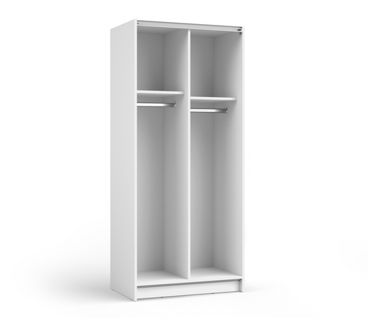 SOFIA 80cm | White Sliding Wardrobe with Mirror