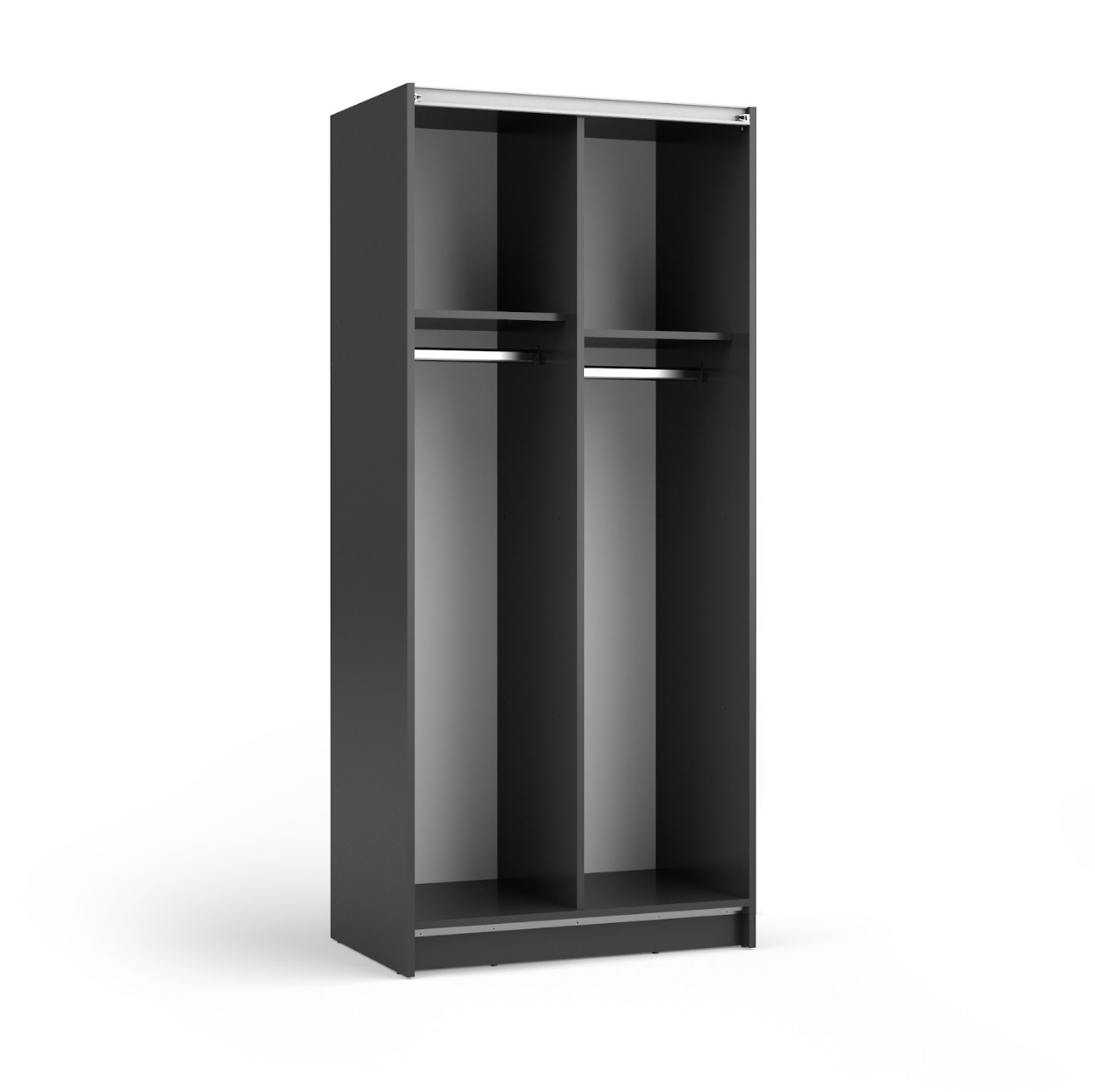 SOFIA 80cm | Black Sliding Wardrobe with Mirror