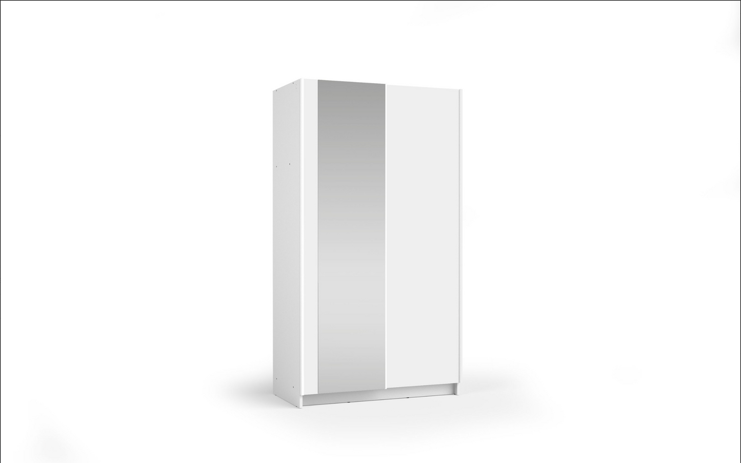 SOFIA 100cm | White Sliding Wardrobe with Mirror