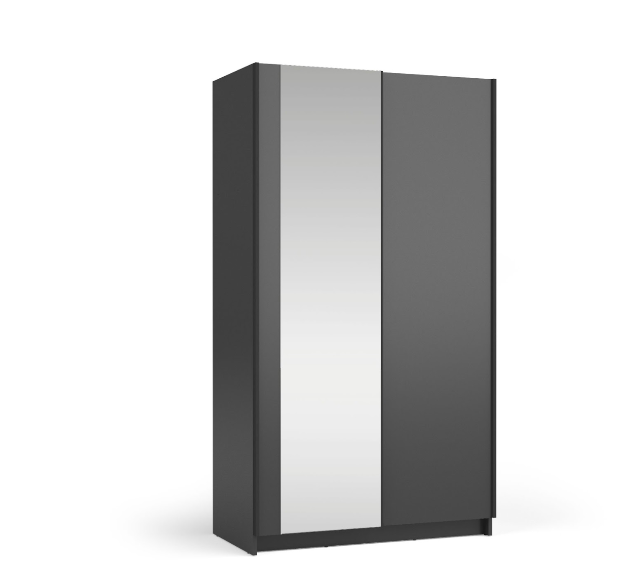 SOFIA 100cm | Black Sliding Wardrobe with Mirror
