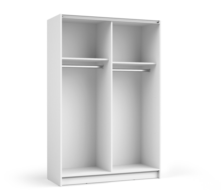 SOFIA 120cm | White Sliding Wardrobe with Mirror