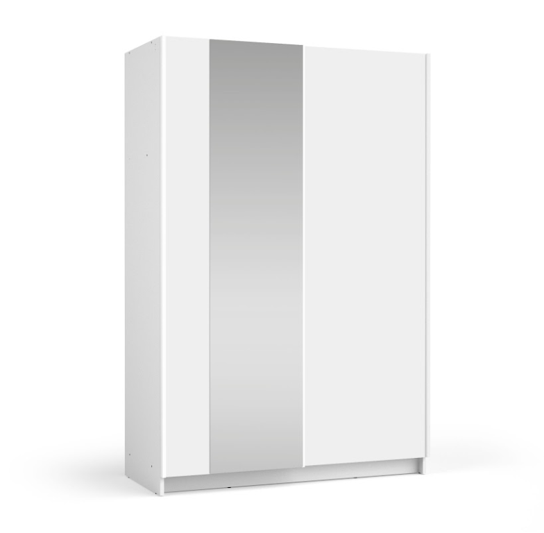 SOFIA 120cm | White Sliding Wardrobe with Mirror