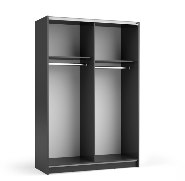 SOFIA 120cm | Black Sliding Wardrobe with Mirror – 120cm