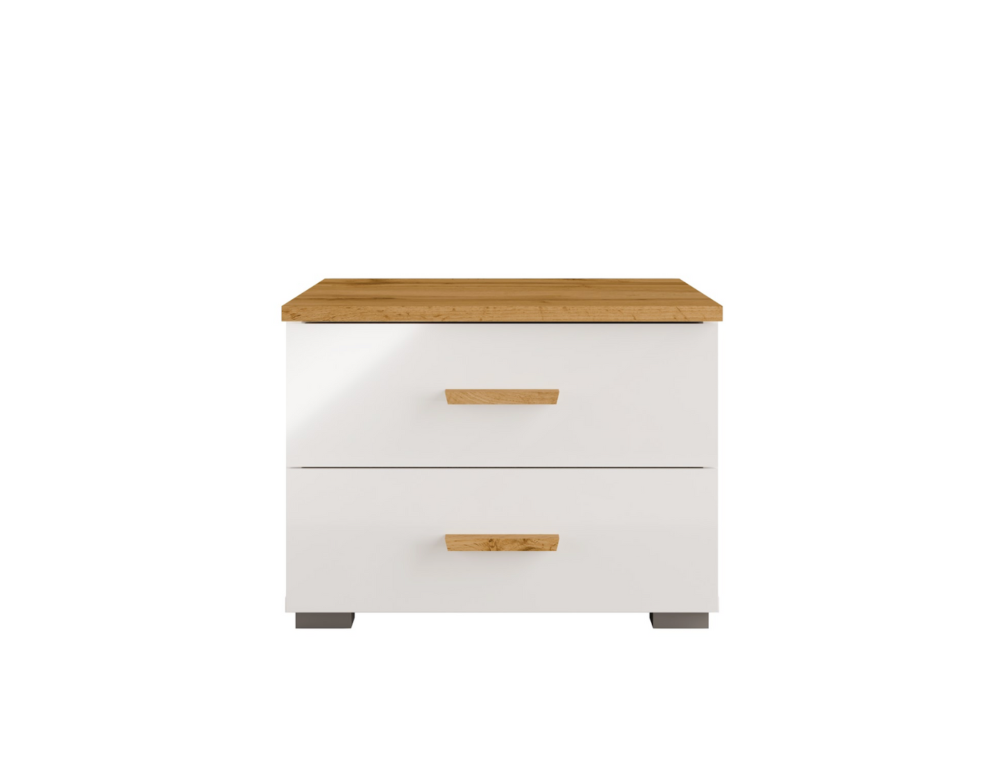 WOOD Bedside Tables | Alpine White & Oak Wotan (Set of 2)