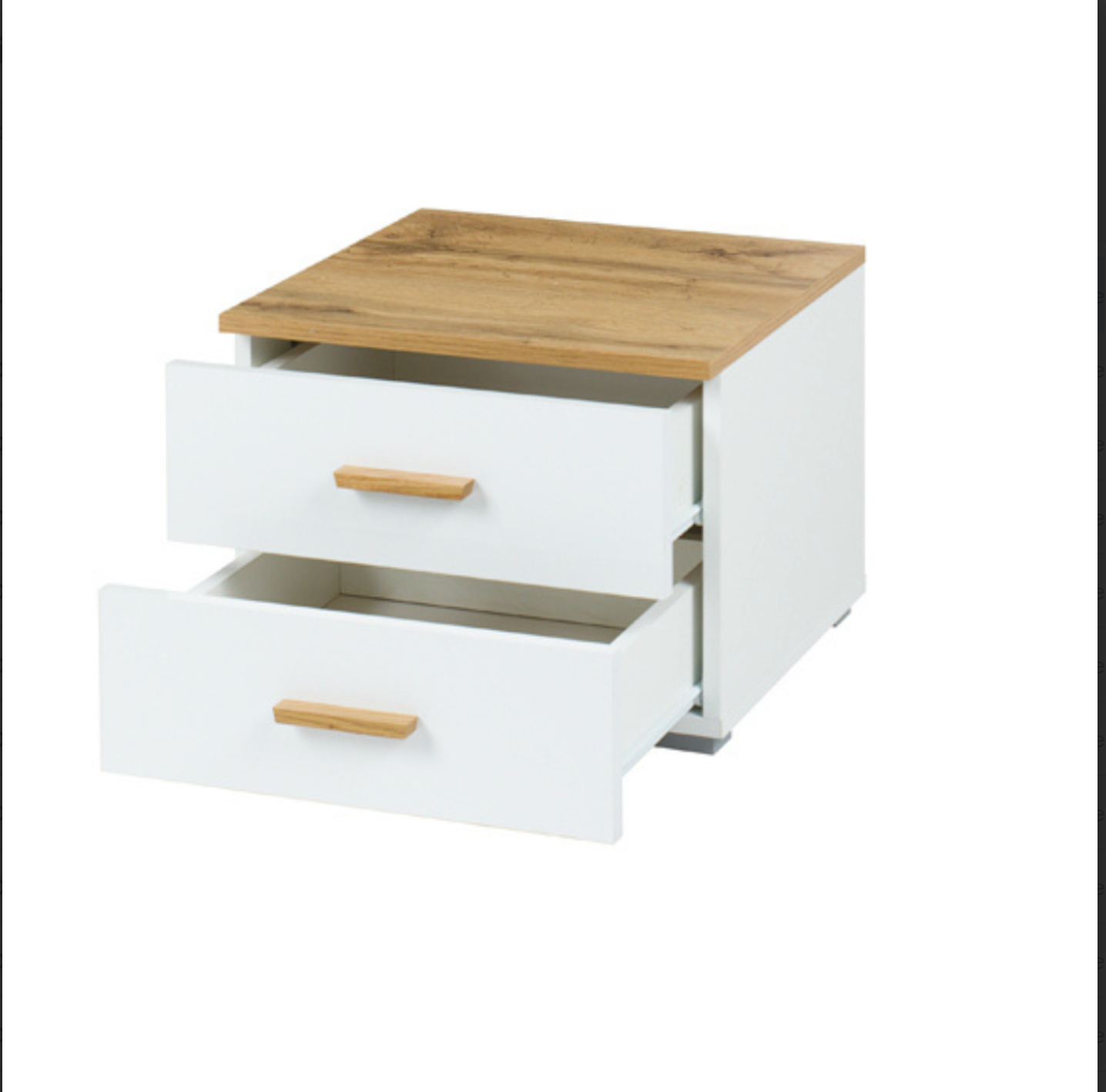 WOOD Bedside Tables | Alpine White & Oak Wotan (Set of 2)