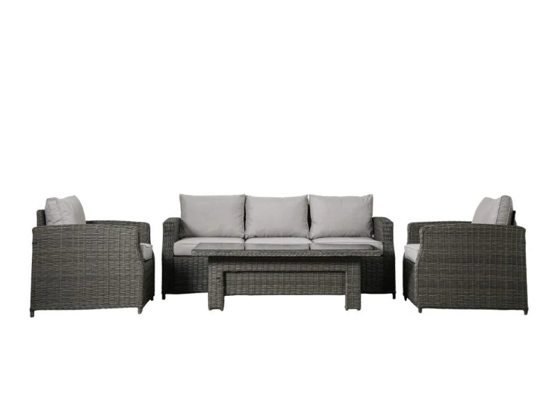 SOVERA Lounge 3 Seater with Rising Table - Grey