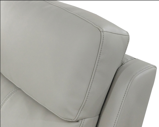 KINGSTON Genuine Leather Recliner Armchair - Pewter