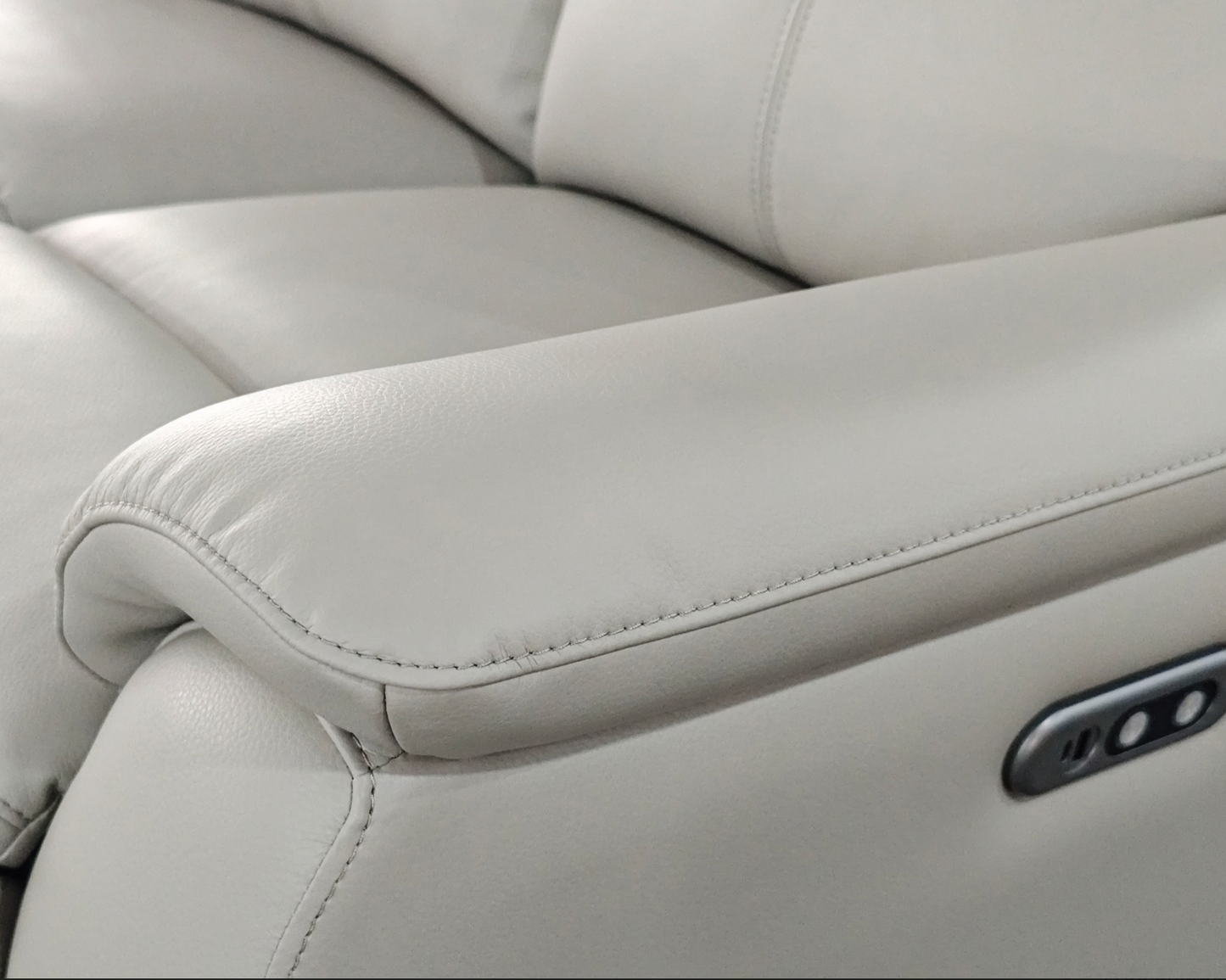 KINGSTON Genuine Leather Recliner Armchair - Pewter