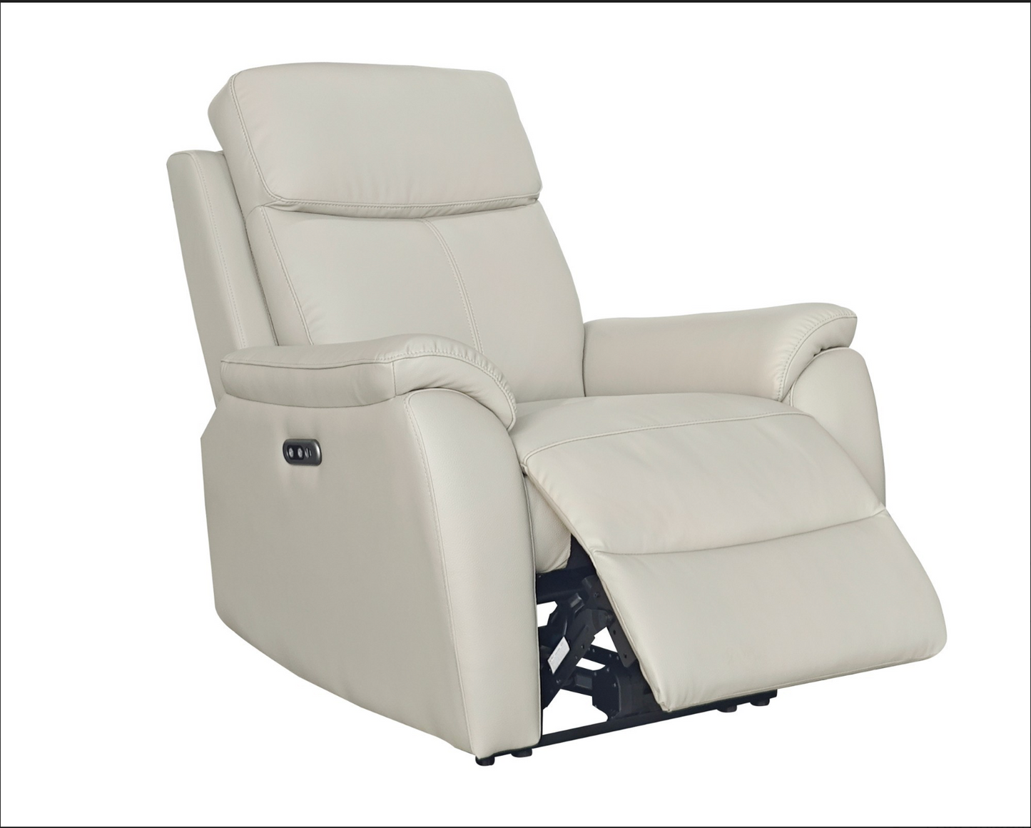 KINGSTON Genuine Leather Recliner Armchair - Pewter