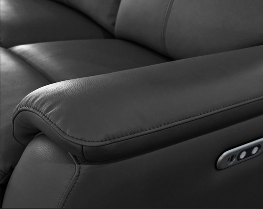 KINGSTON Genuine Leather Recliner Armchair – Black