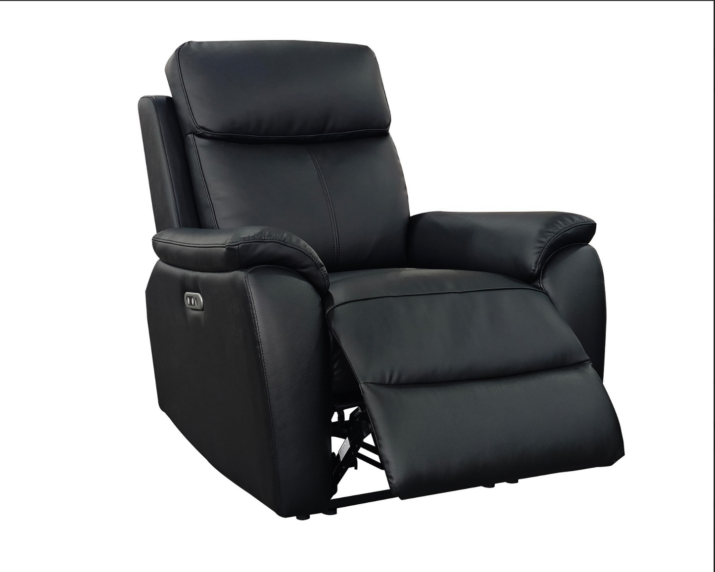 KINGSTON Genuine Leather Recliner Armchair – Black