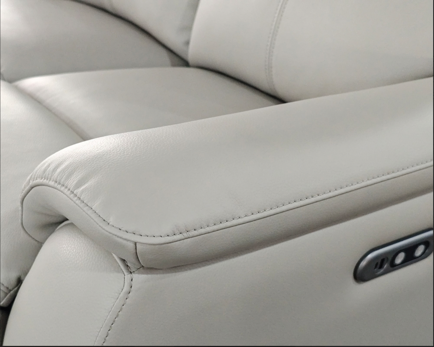 KINGSTON Genuine Leather 2-Seater Recliner Sofa – Pewter