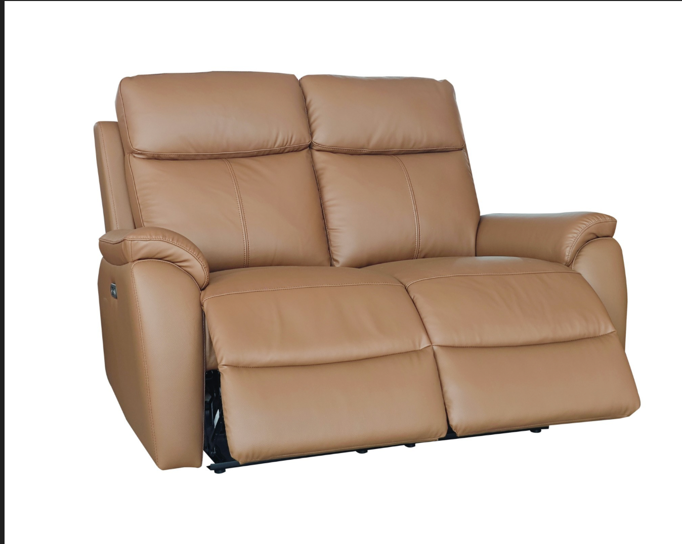 KINGSTON Genuine Leather 2-Seater Recliner Sofa – Tan