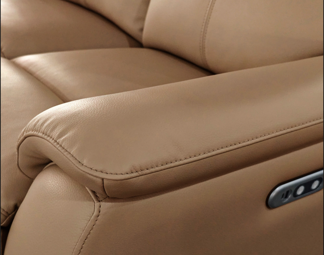 KINGSTON Genuine Leather 3-Seater Recliner Sofa – Tan
