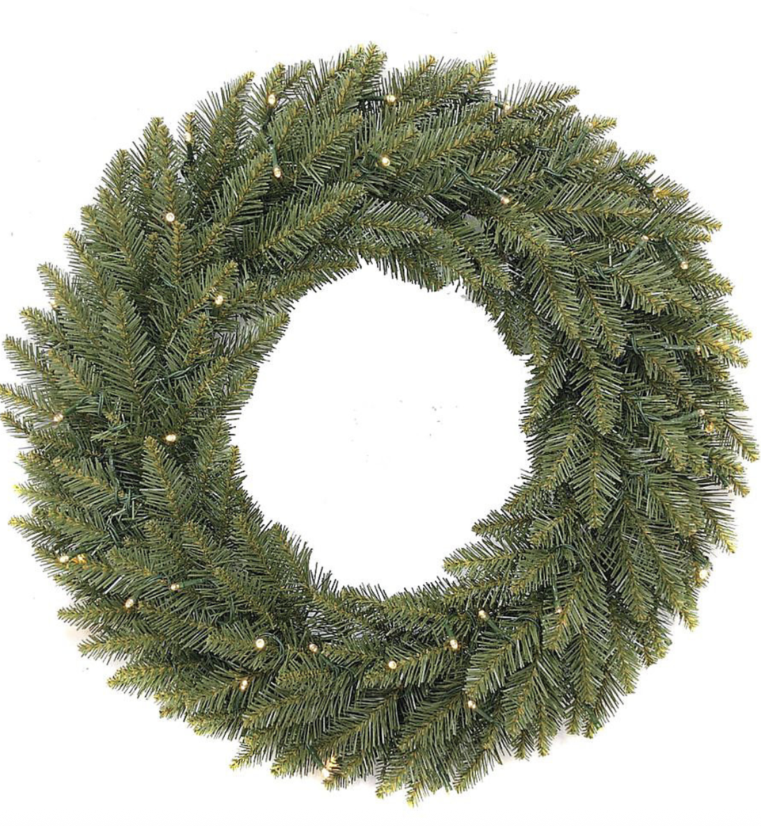 GLENMORE SPRUCE 24" Pre-Lit Christmas Wreath – 50 Warm White LEDs