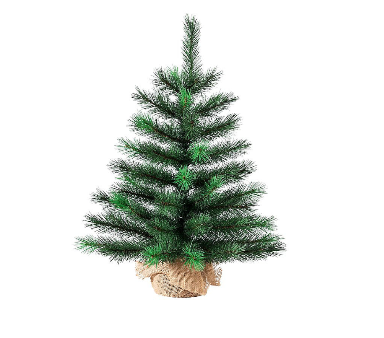 BRISTLE PINE 2ft Christmas Tree in Burlap