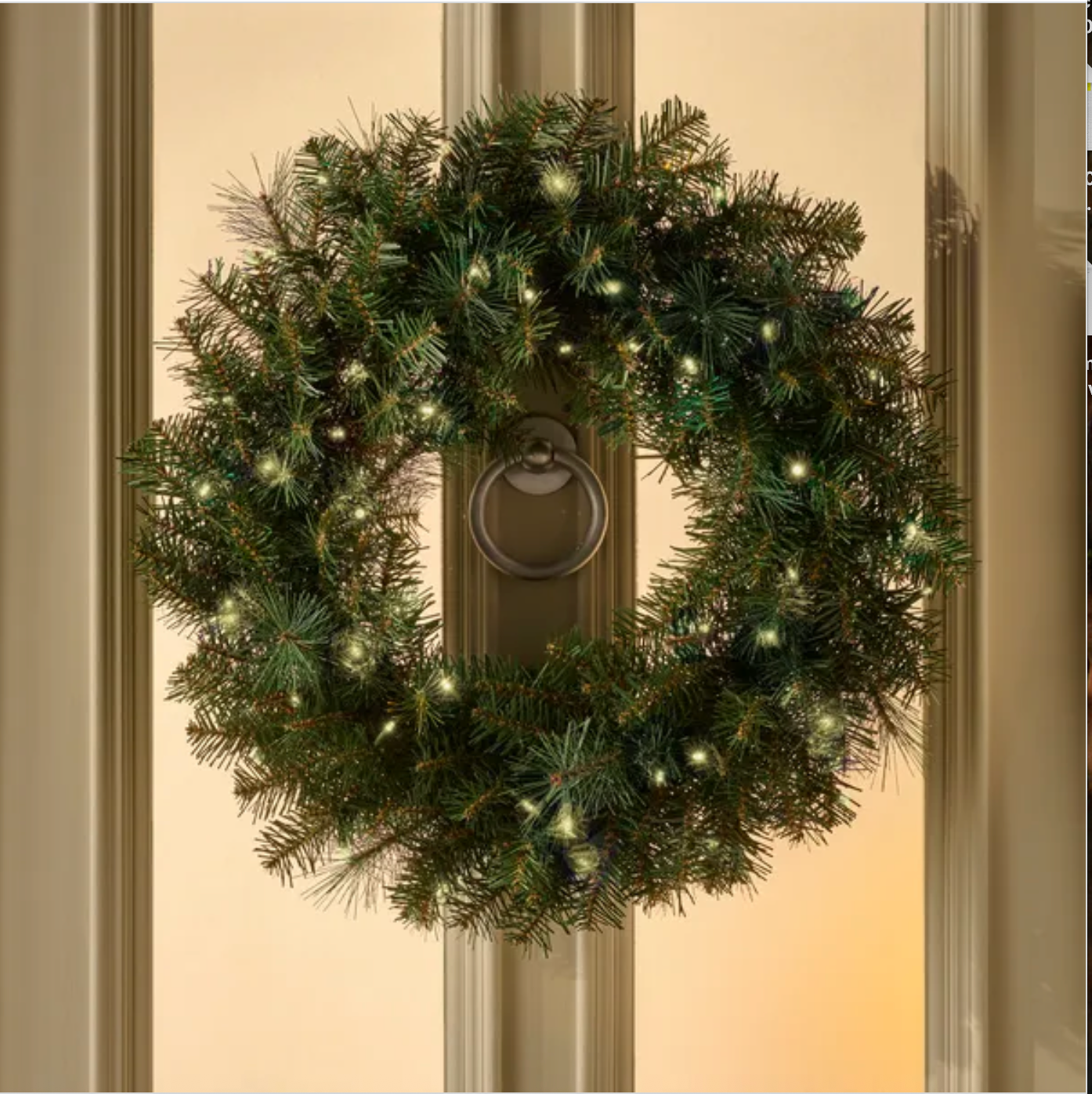 AVONDALE 26" Pre-Lit Christmas Wreath – 100 Warm White LEDs