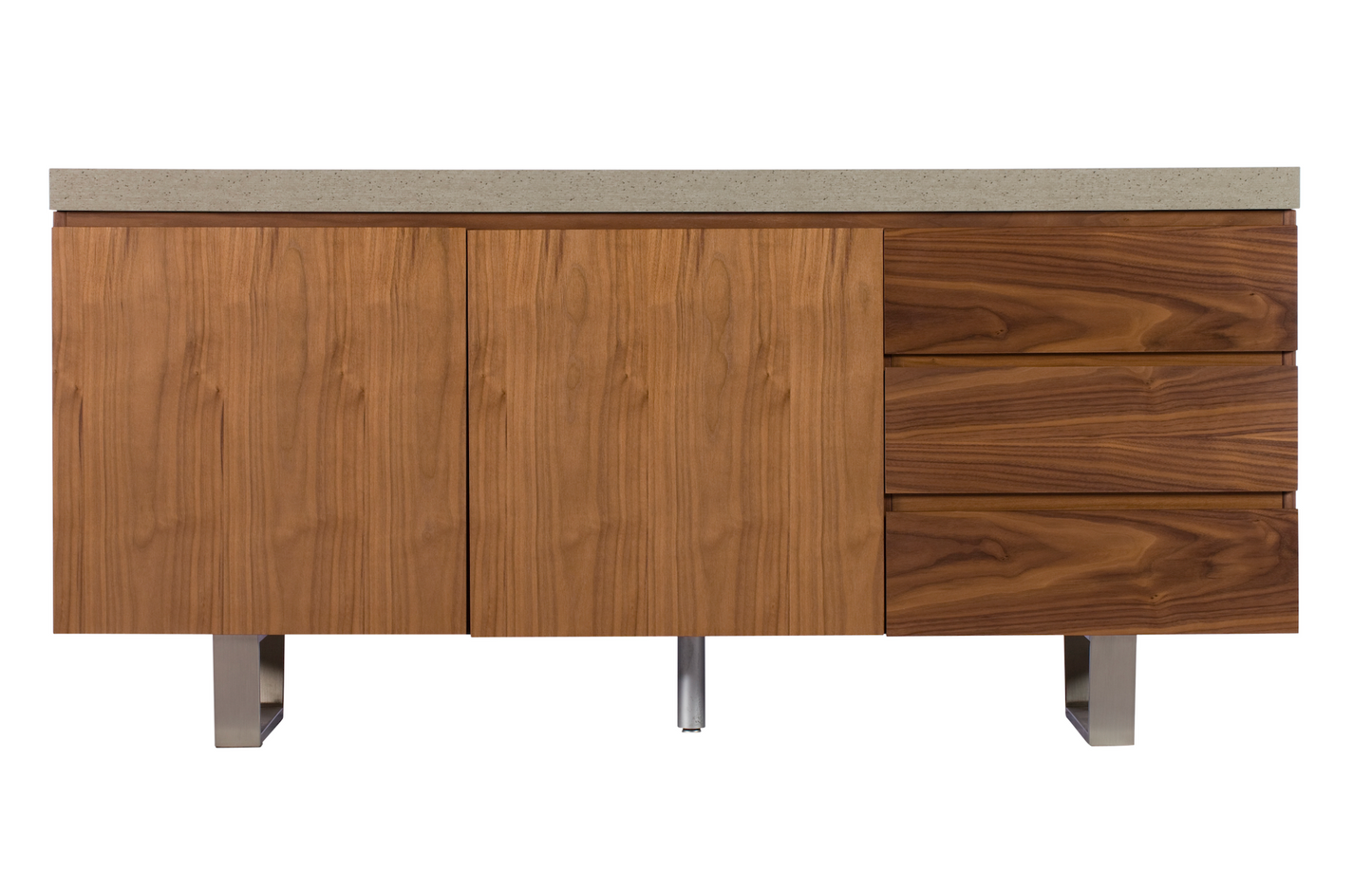 PETRA Wide Sideboard – Walnut Finish with Stone Top (Pre-Order, 21-Day Lead Time)