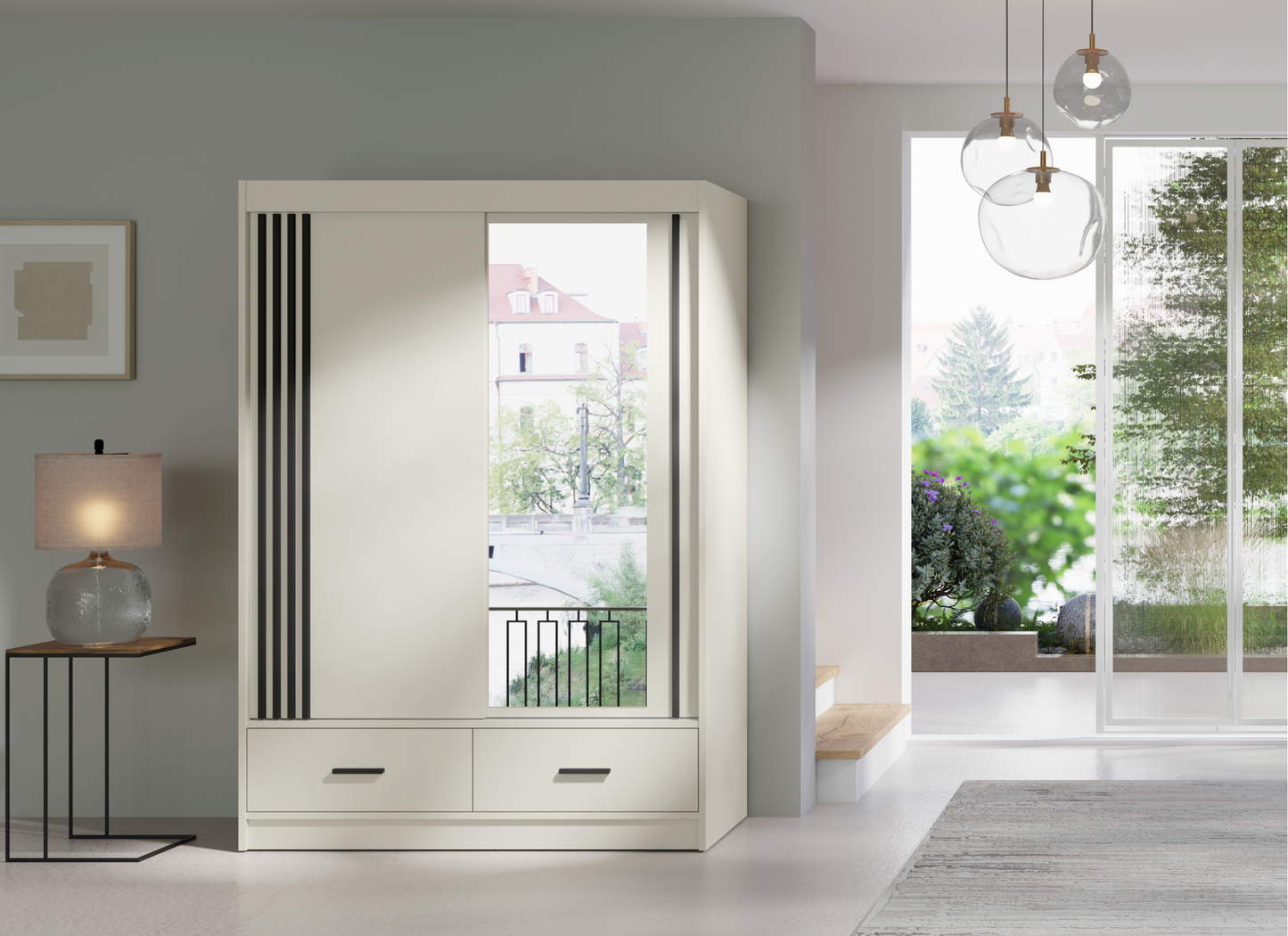 CANADA CASHMERE 150cm Sliding Door Wardrobe