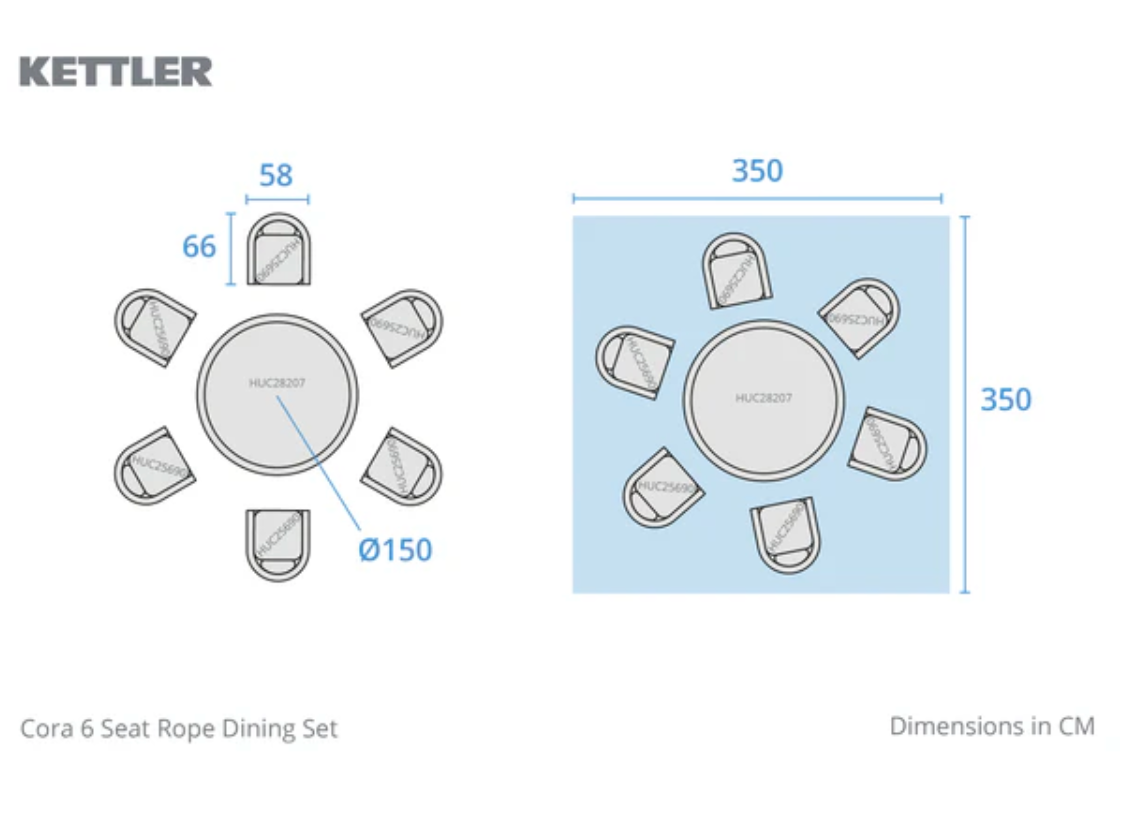 CORA 4 Seater Dining Set