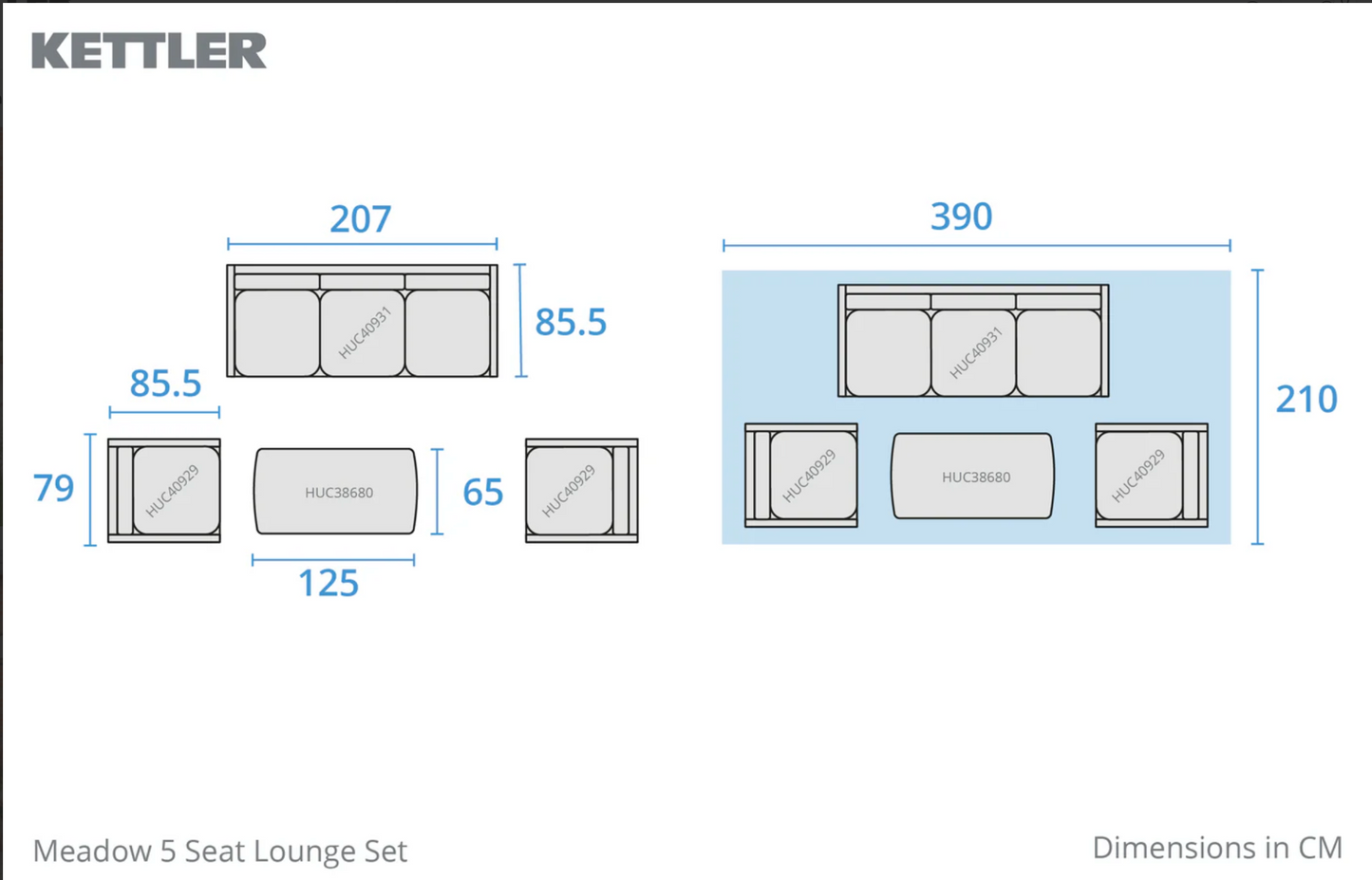 Meadow 5 Seat Lounge Set