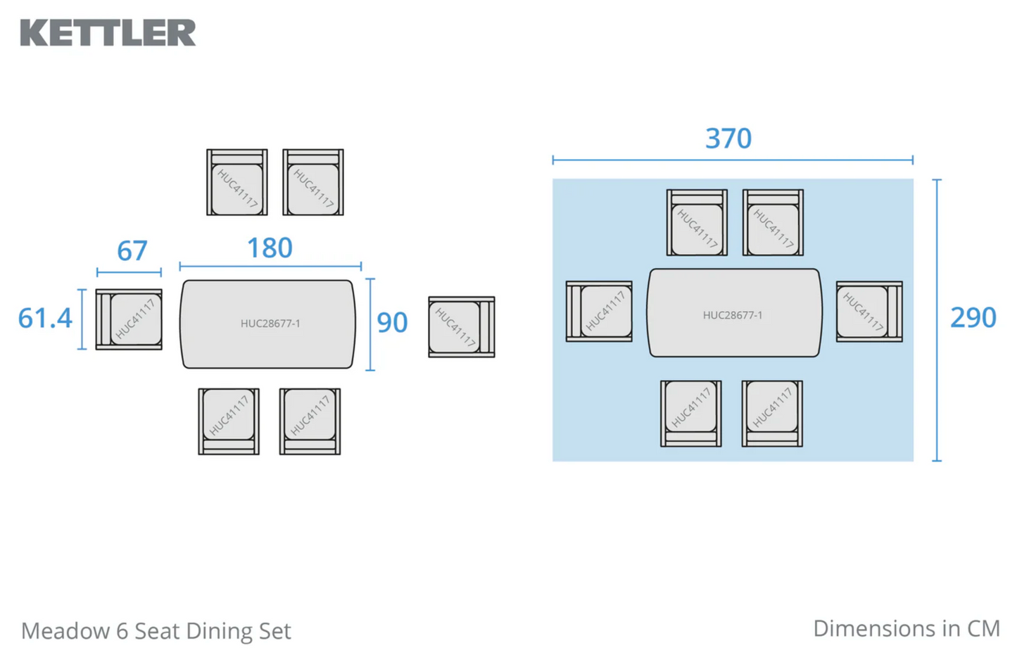 MEADOW 6 Seat Dining Set