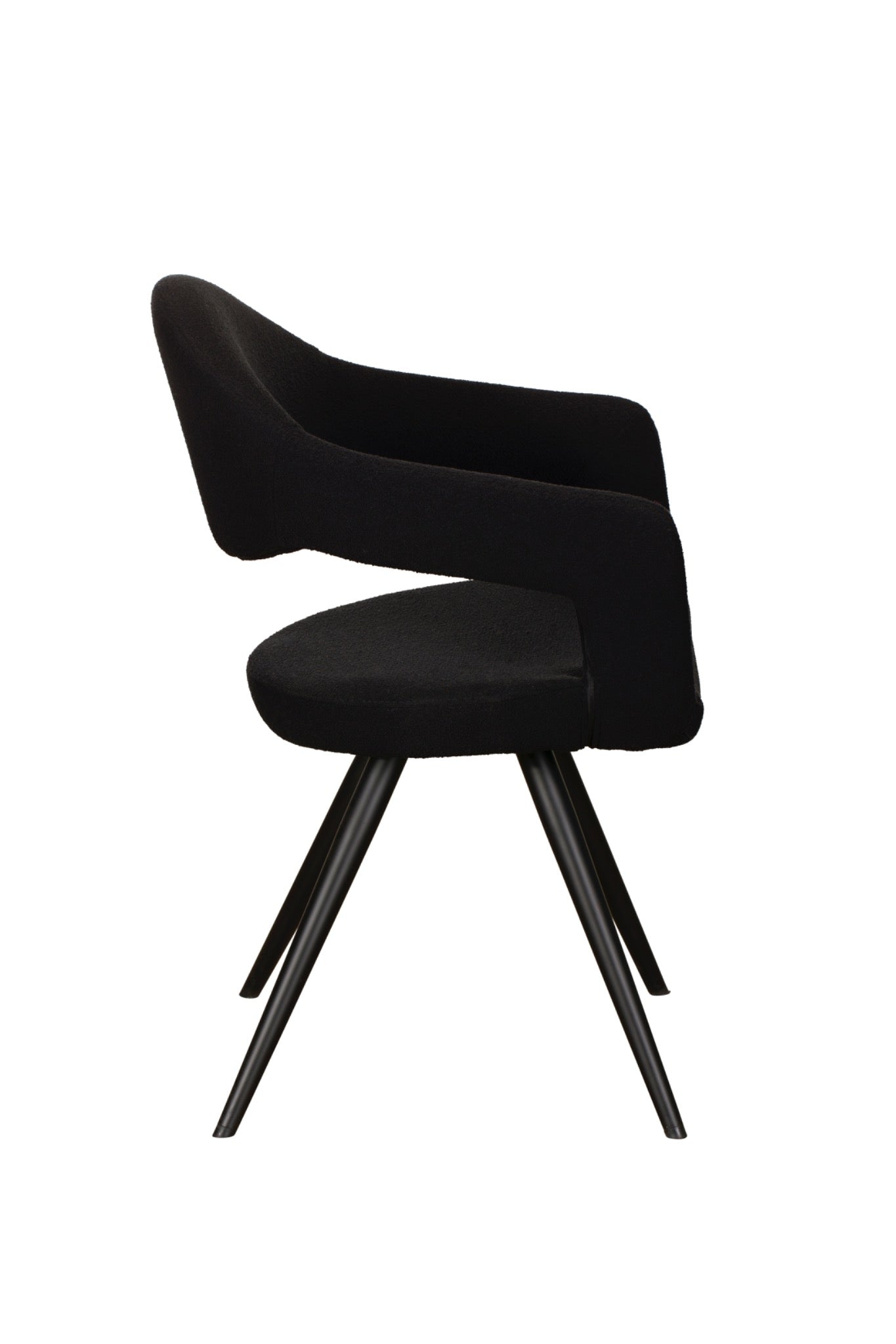 JASMINE Armchair (Black) Pair – Modern Curved Fabric Chairs (Pre-Order, 21-Day Lead Time)